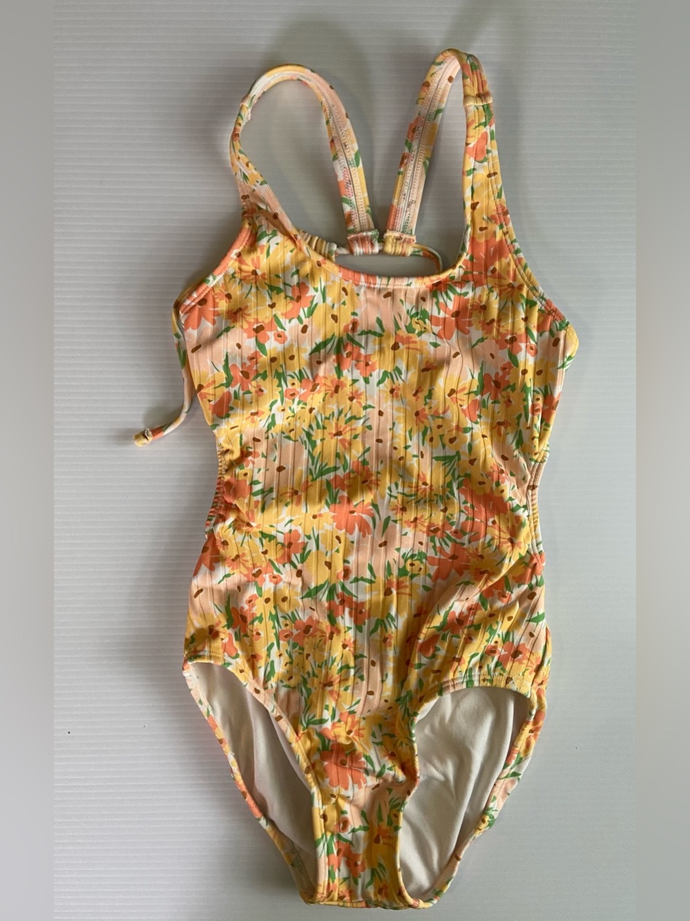 art class Yellow Floral Girls' One-Piece Swimsuit